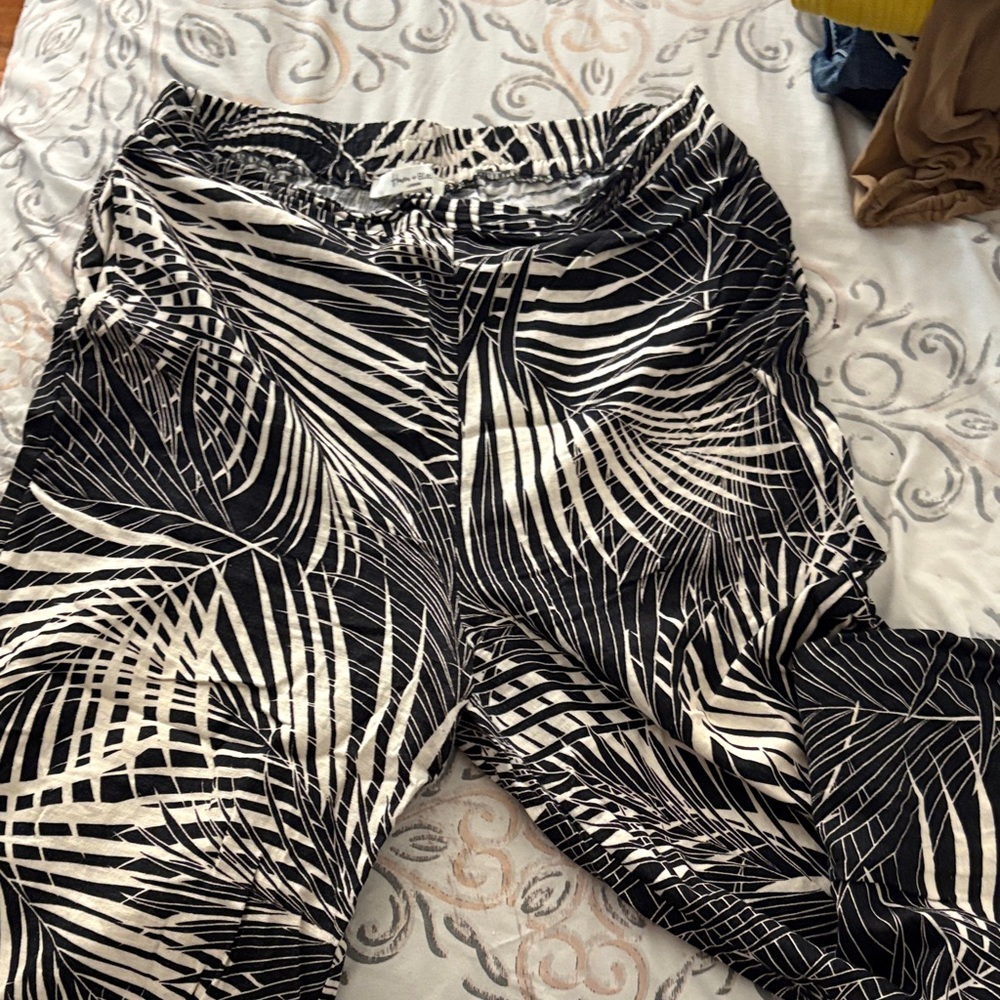 Stylish Black and White Wide Leg Pants